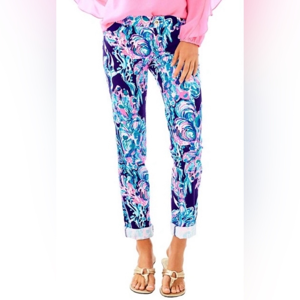 Lilly Pulitzer Callahan Pants Ankle Colorful Chino Pants Size 2